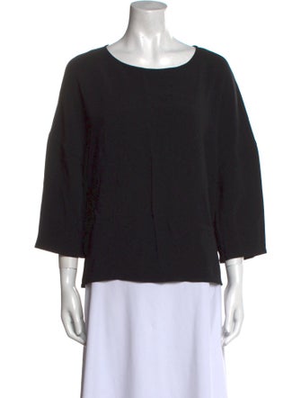 Helmut Lang Scoop Neck Three-Quarter Sleeve Top