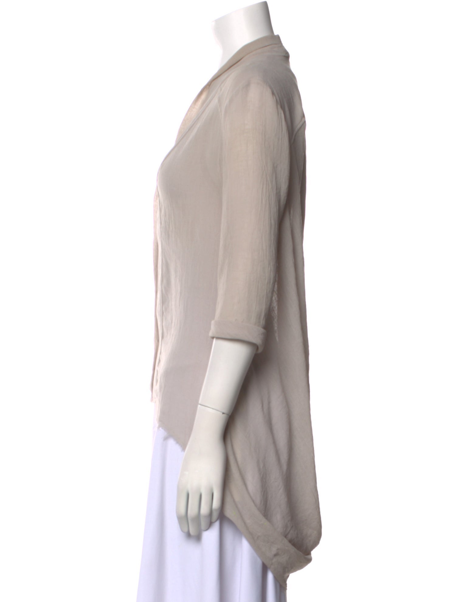 Helmut Lang V-Neck Three-Quarter Sleeve Blouse