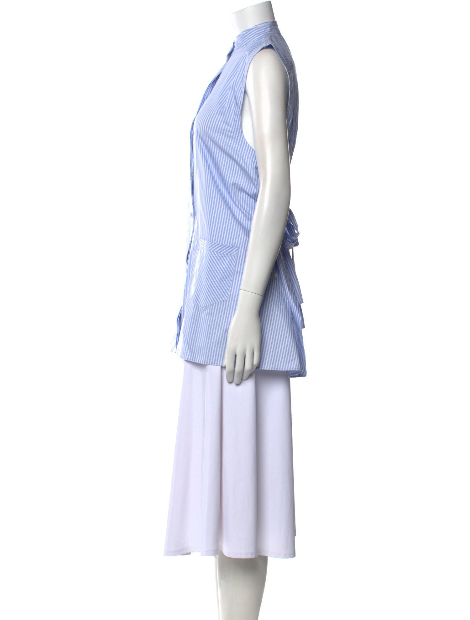 Helmut Lang Striped Mock Neck Tunic