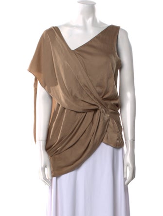 Helmut Lang Cowl Neck Short Sleeve Top