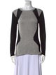 Helmut Lang Colorblock Pattern Scoop Neck Sweater