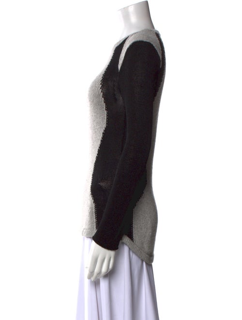Helmut Lang Colorblock Pattern Scoop Neck Sweater