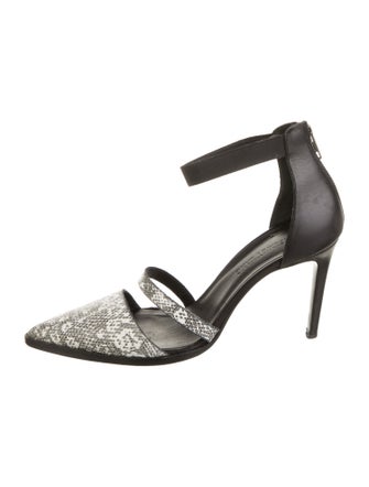 Helmut Lang Leather Animal Print D'Orsay Pumps