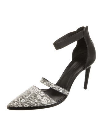 Helmut Lang Leather Animal Print D'Orsay Pumps