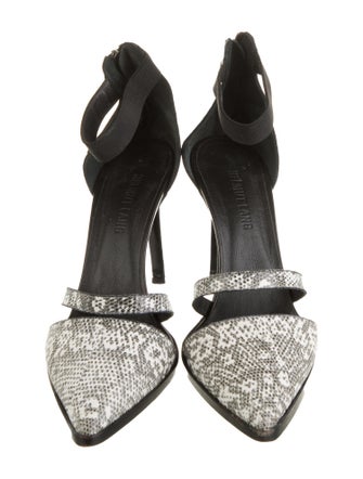 Helmut Lang Leather Animal Print D'Orsay Pumps