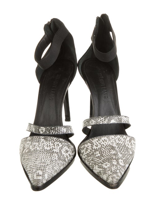 Helmut Lang Leather Animal Print D'Orsay Pumps