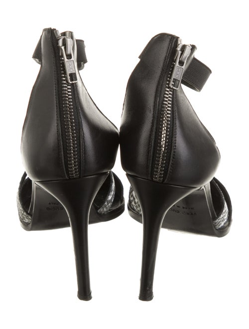 Helmut Lang Leather Animal Print D'Orsay Pumps