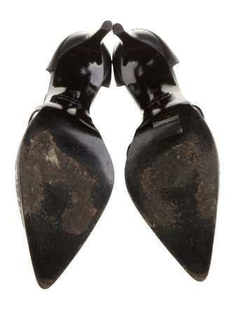 Helmut Lang Leather Animal Print D'Orsay Pumps