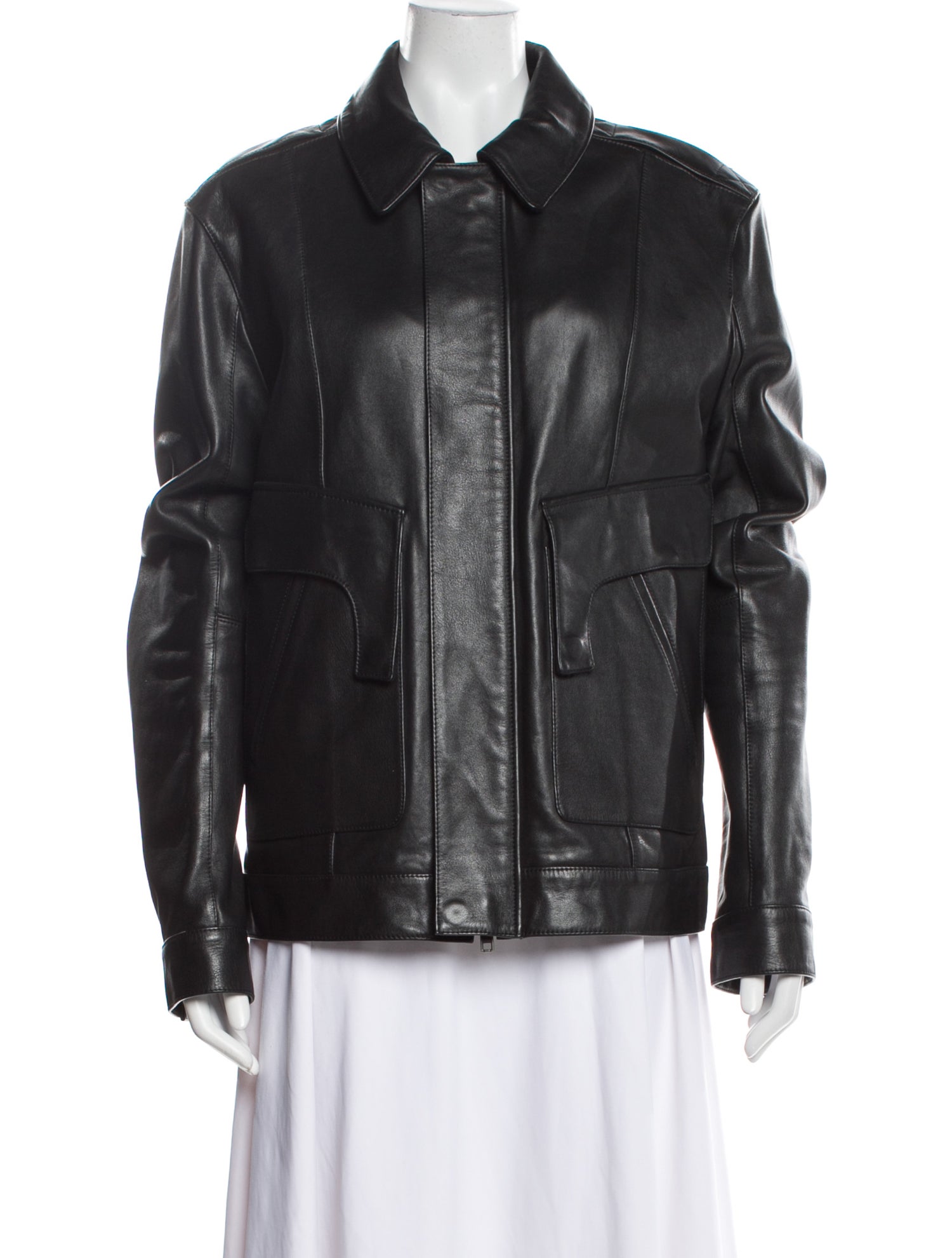 Helmut Lang Leather Bomber Jacket