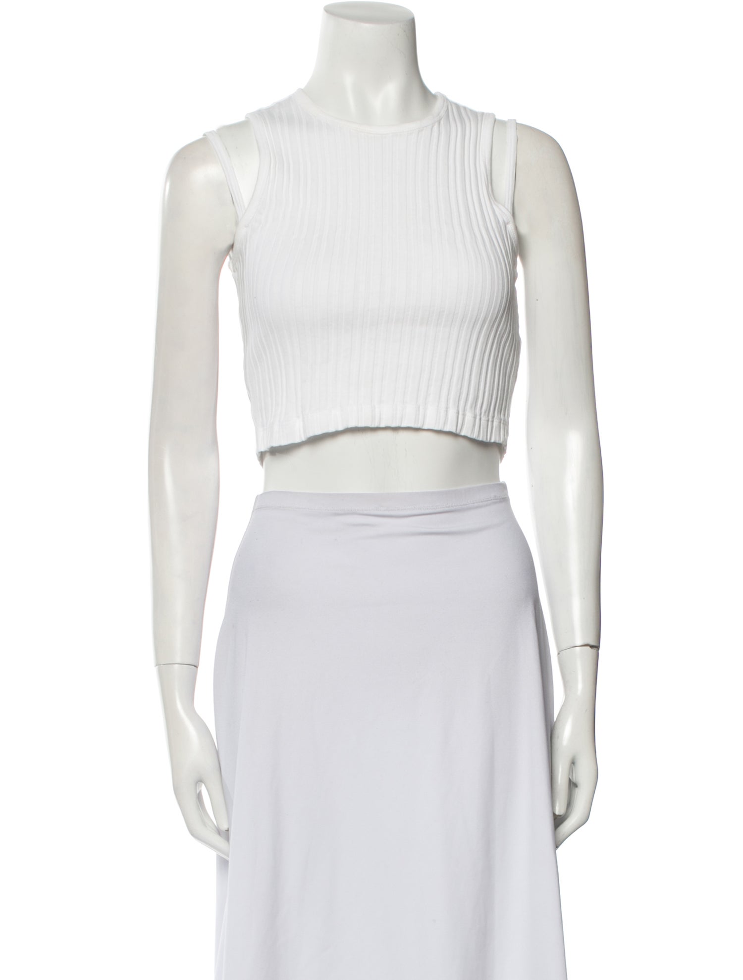 Helmut Lang Crew Neck Sleeveless Crop Top