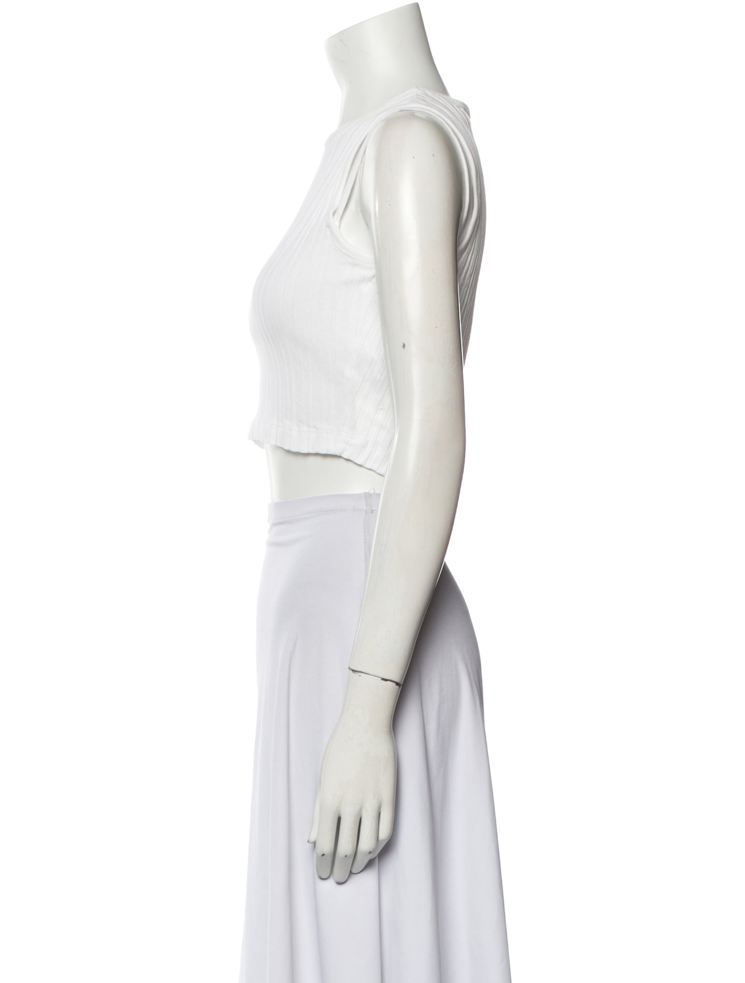 Helmut Lang Crew Neck Sleeveless Crop Top