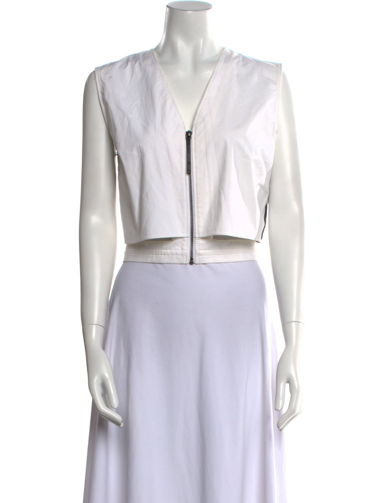 Helmut Lang V-Neck Sleeveless Crop Top