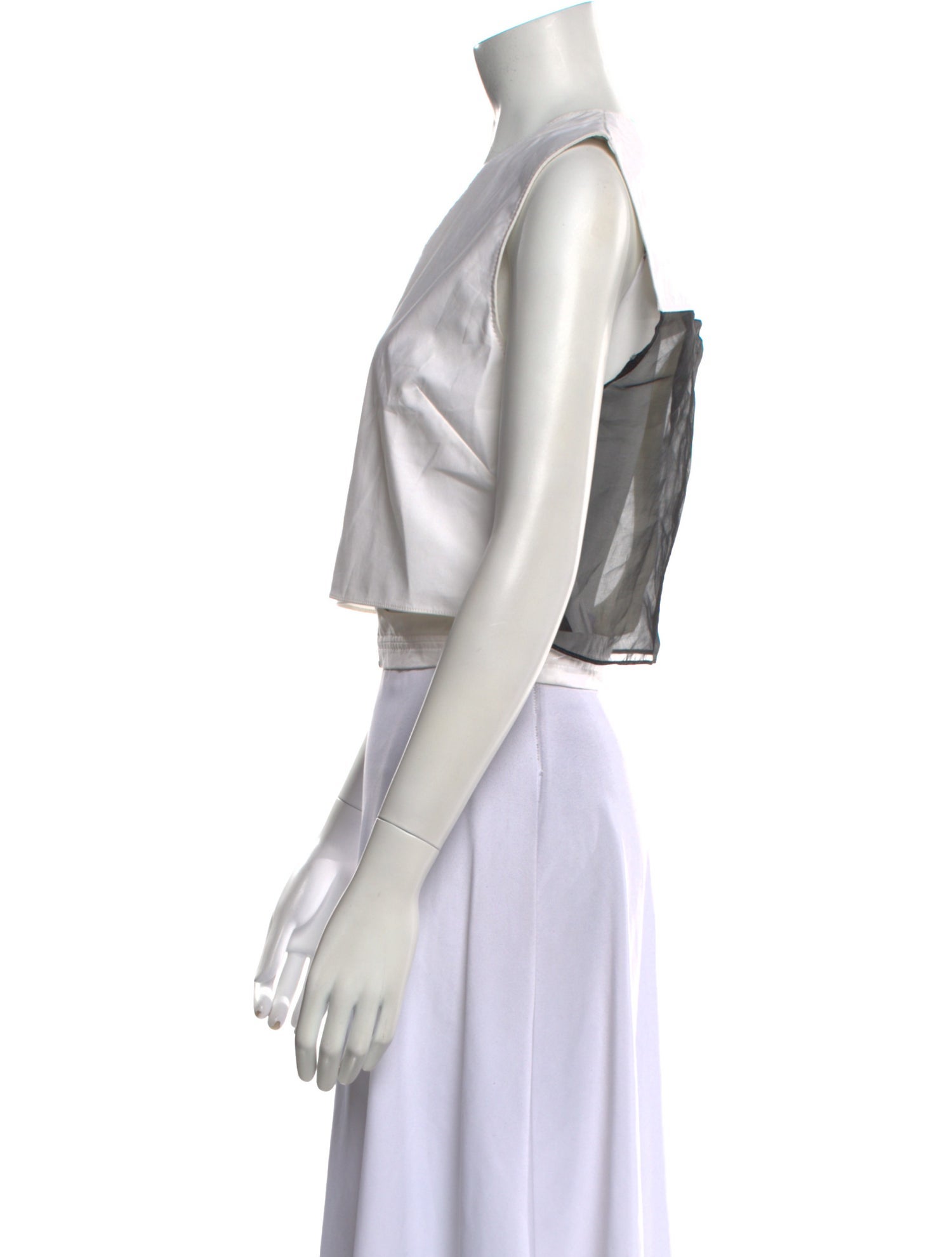 Helmut Lang V-Neck Sleeveless Crop Top