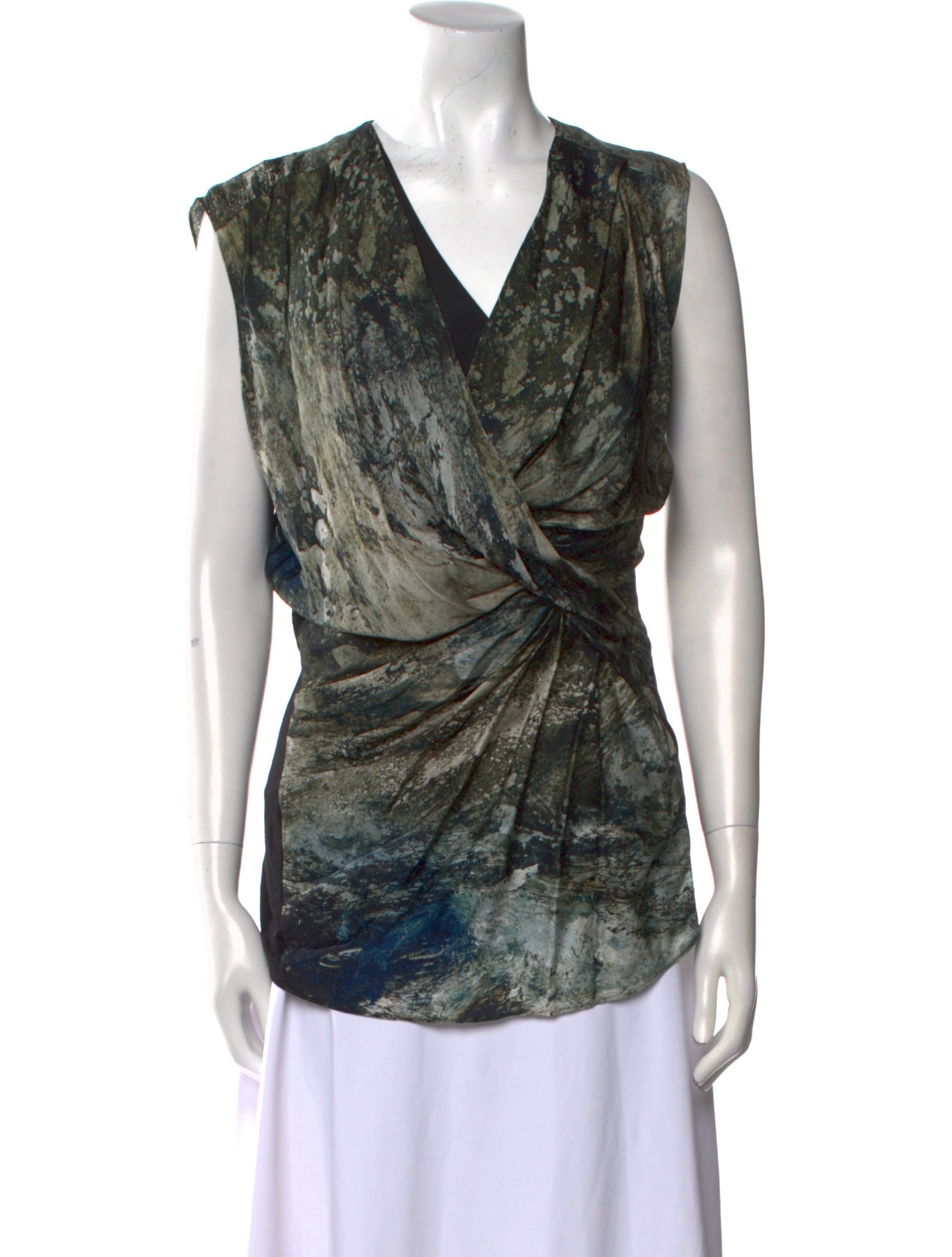 Helmut Lang Silk Printed Blouse