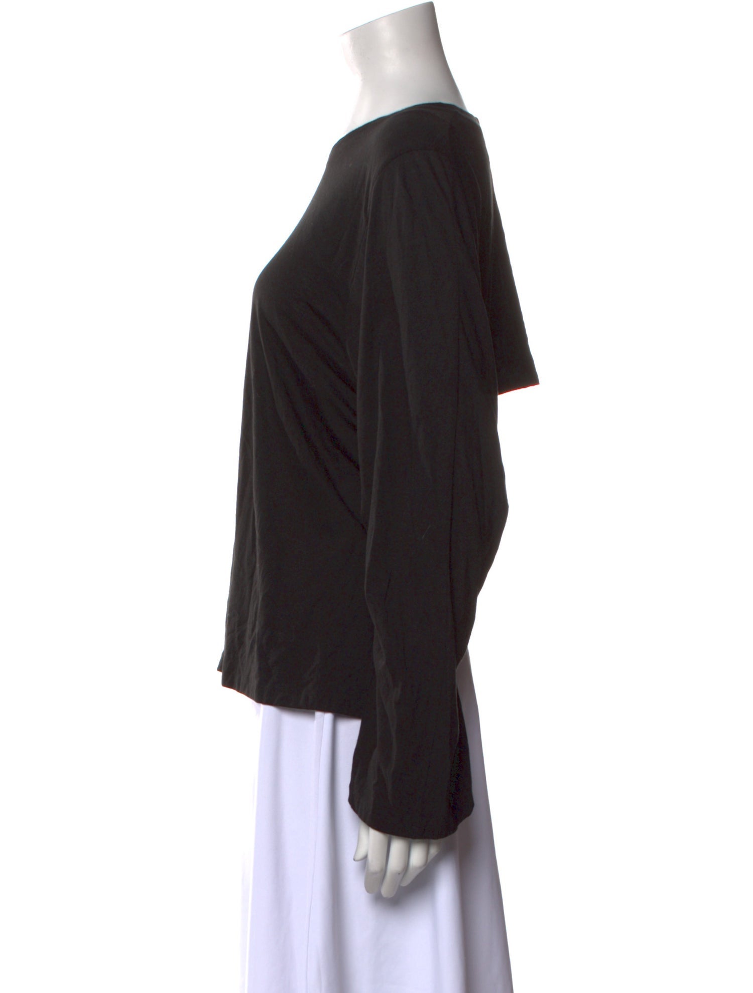 Helmut Lang Bateau Neckline Long Sleeve Top