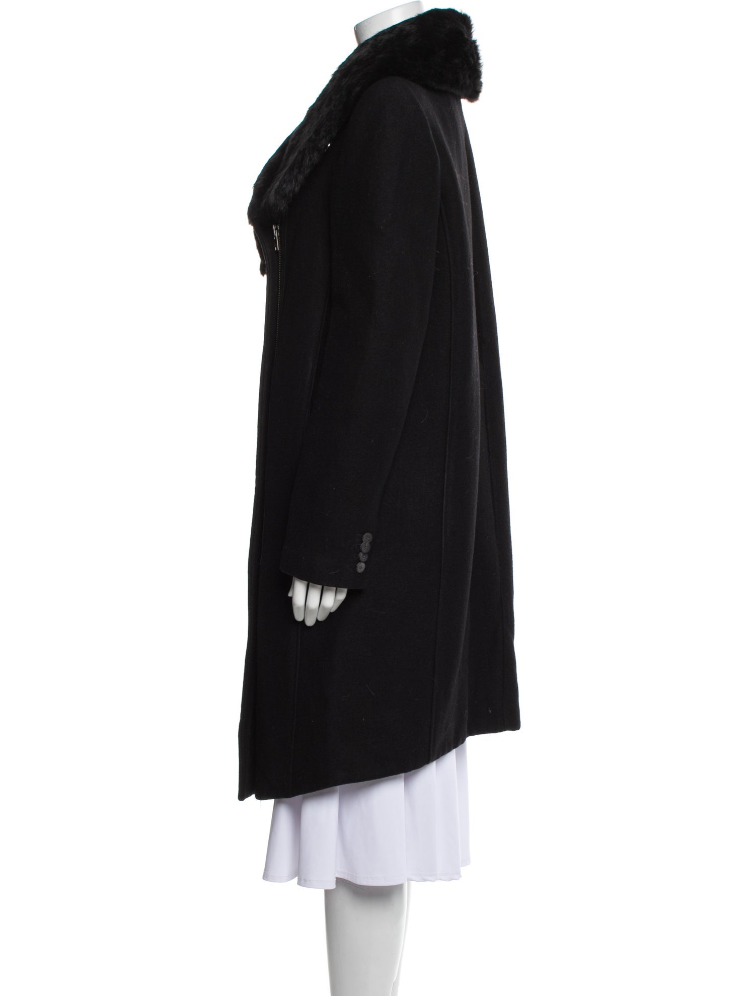 Helmut Lang Wool Fur Coat