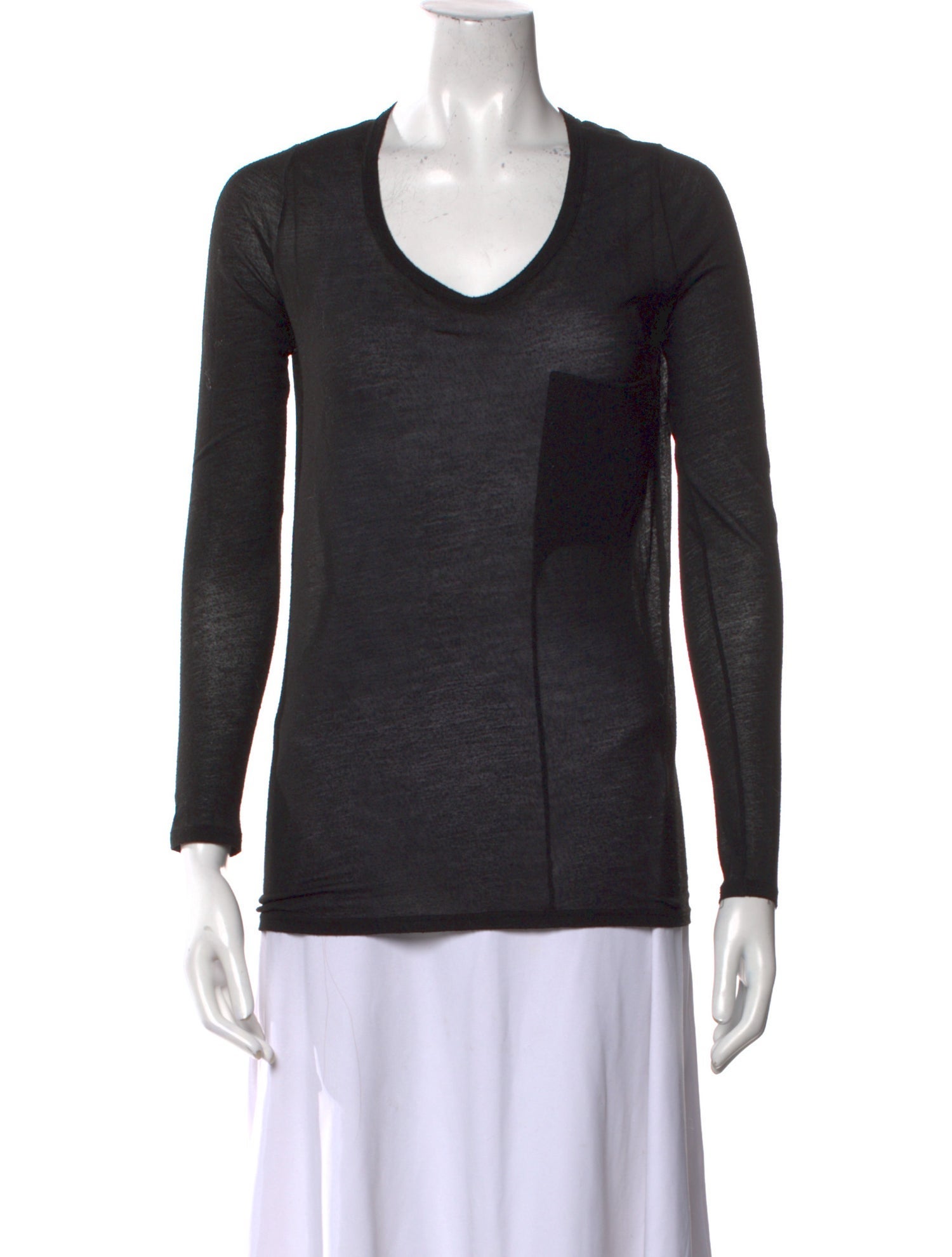 Helmut Lang V-Neck Long Sleeve T-Shirt