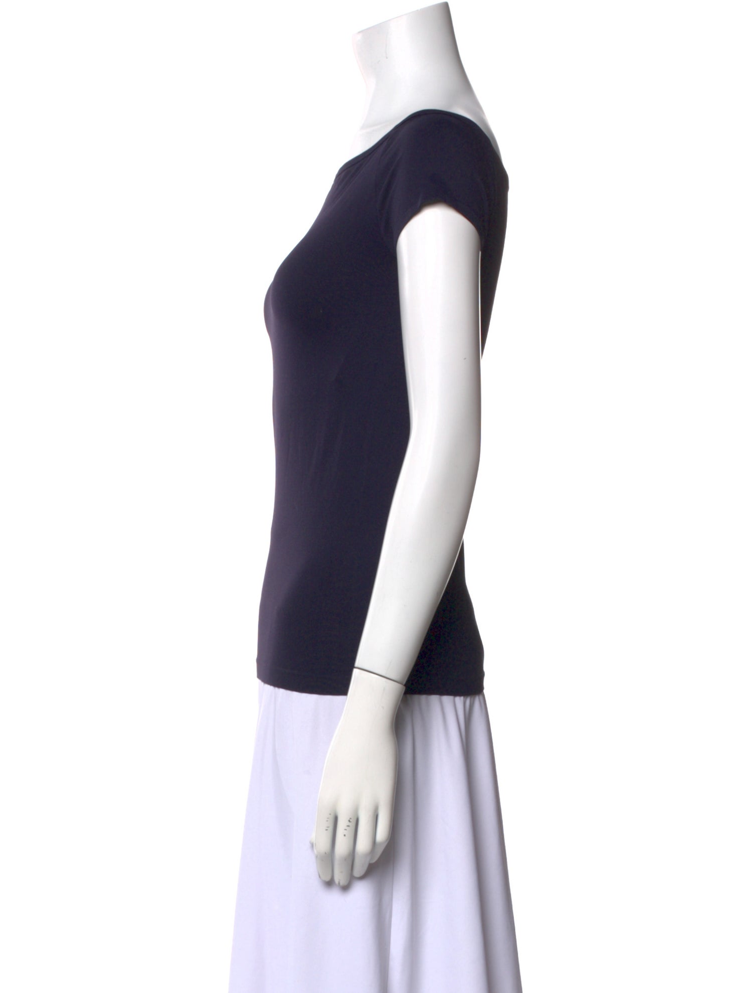 Helmut Lang Bateau Neckline Short Sleeve T-Shirt