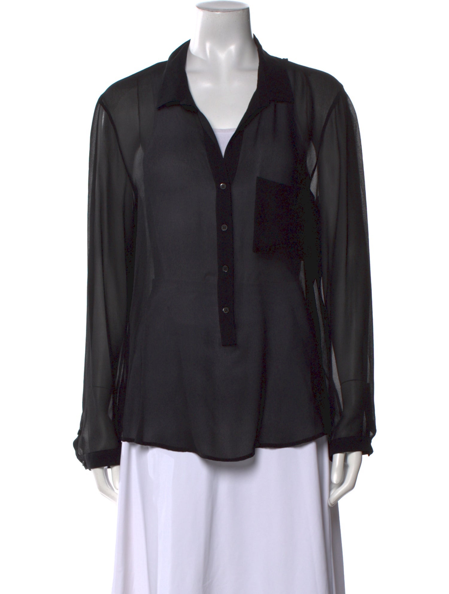 Helmut Lang Long Sleeve Button-Up Top