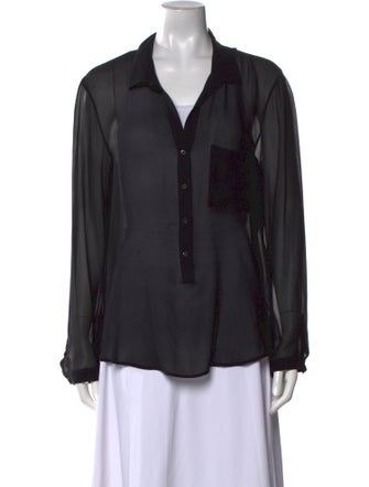 Helmut Lang Long Sleeve Button-Up Top