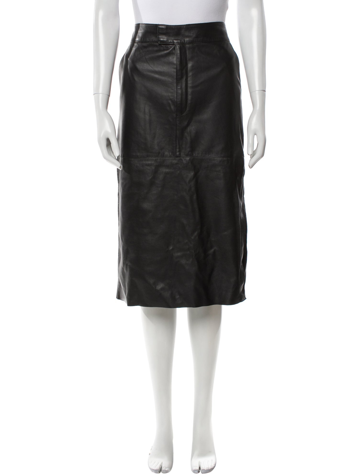 Helmut Lang Lamb Leather Knee-Length Skirt