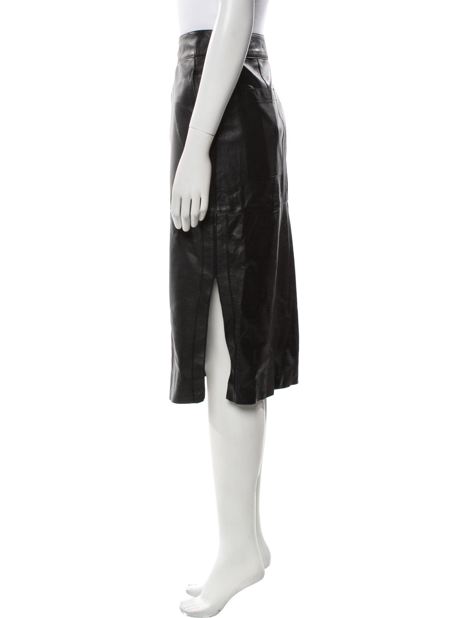 Helmut Lang Lamb Leather Knee-Length Skirt