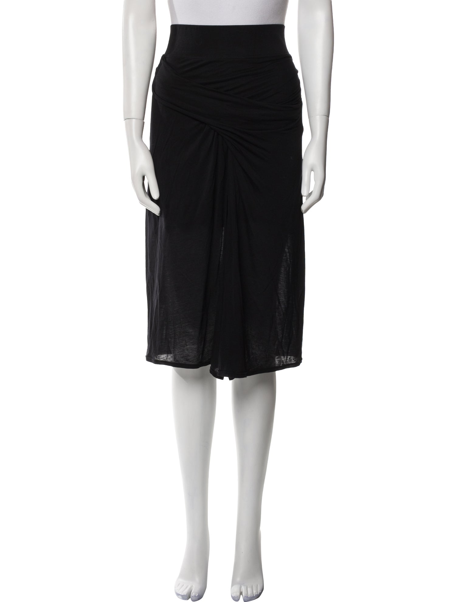 Helmut Lang Pleated Accents Knee-Length Skirt