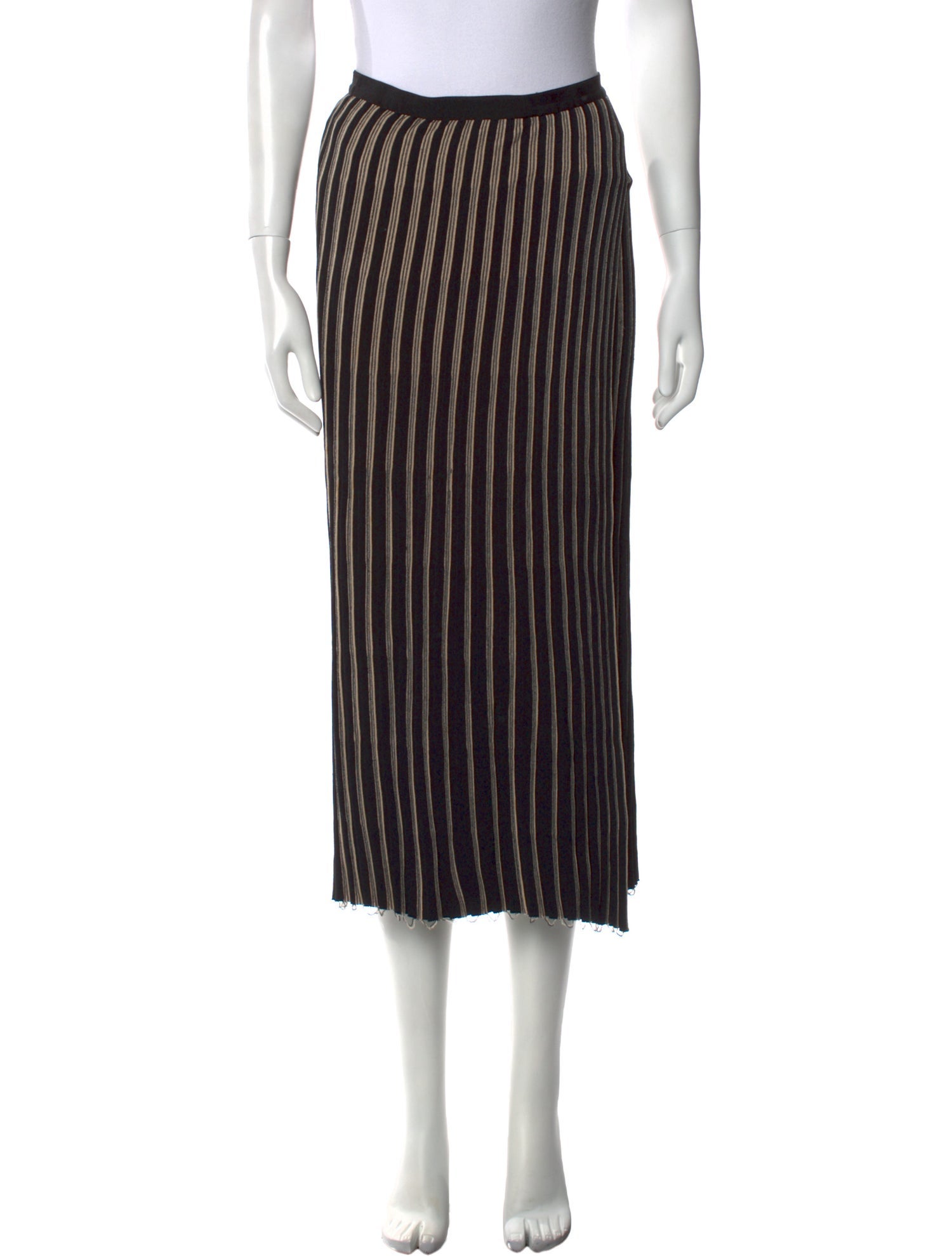 Helmut Lang Striped Midi Length Skirt