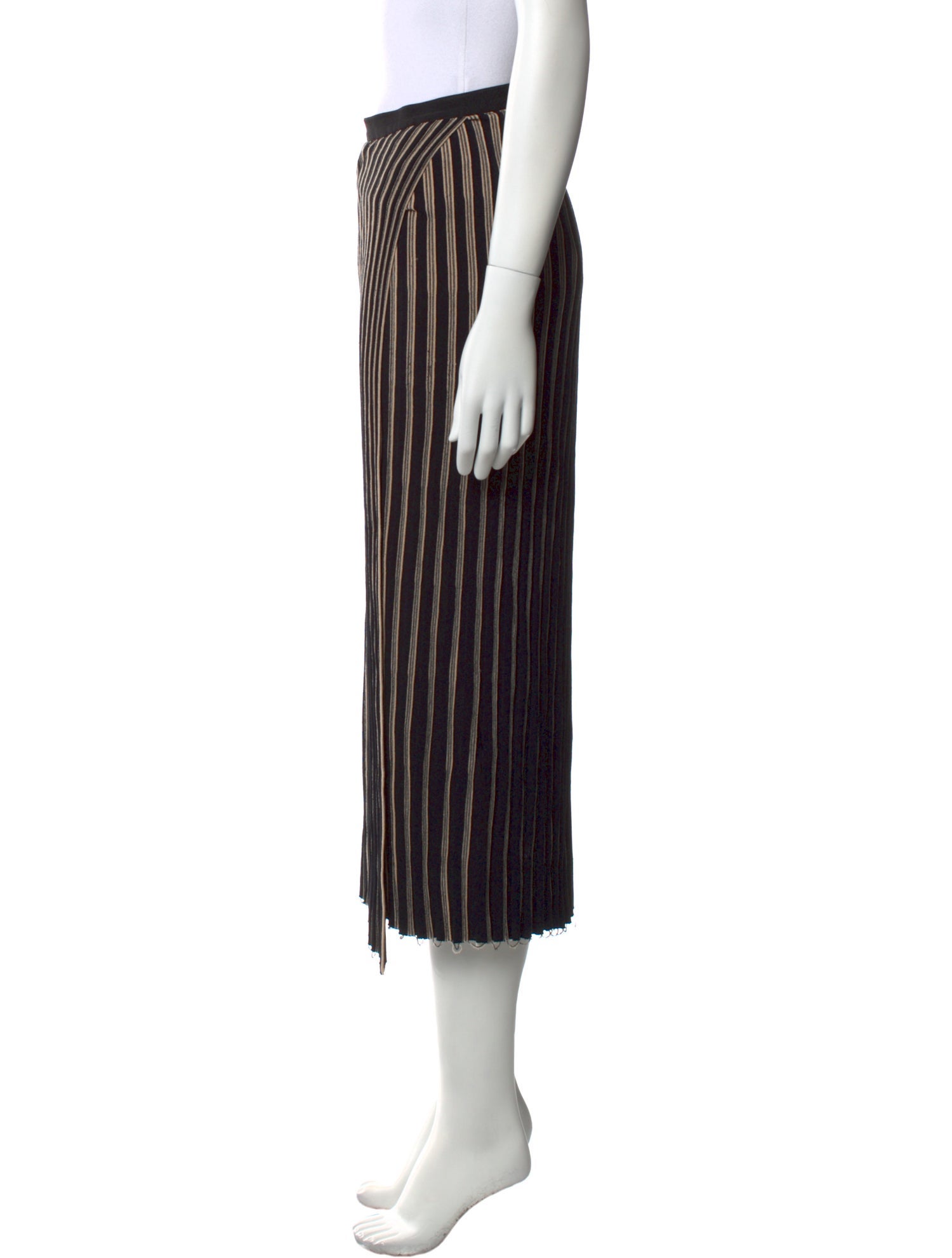 Helmut Lang Striped Midi Length Skirt