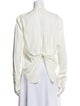 Helmut Lang Mock Neck Long Sleeve Button-Up Top