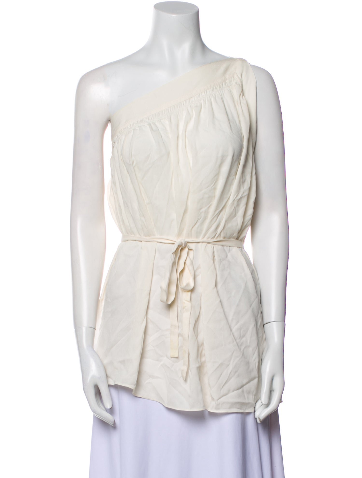 Helmut Lang Silk One-Shoulder Tunic