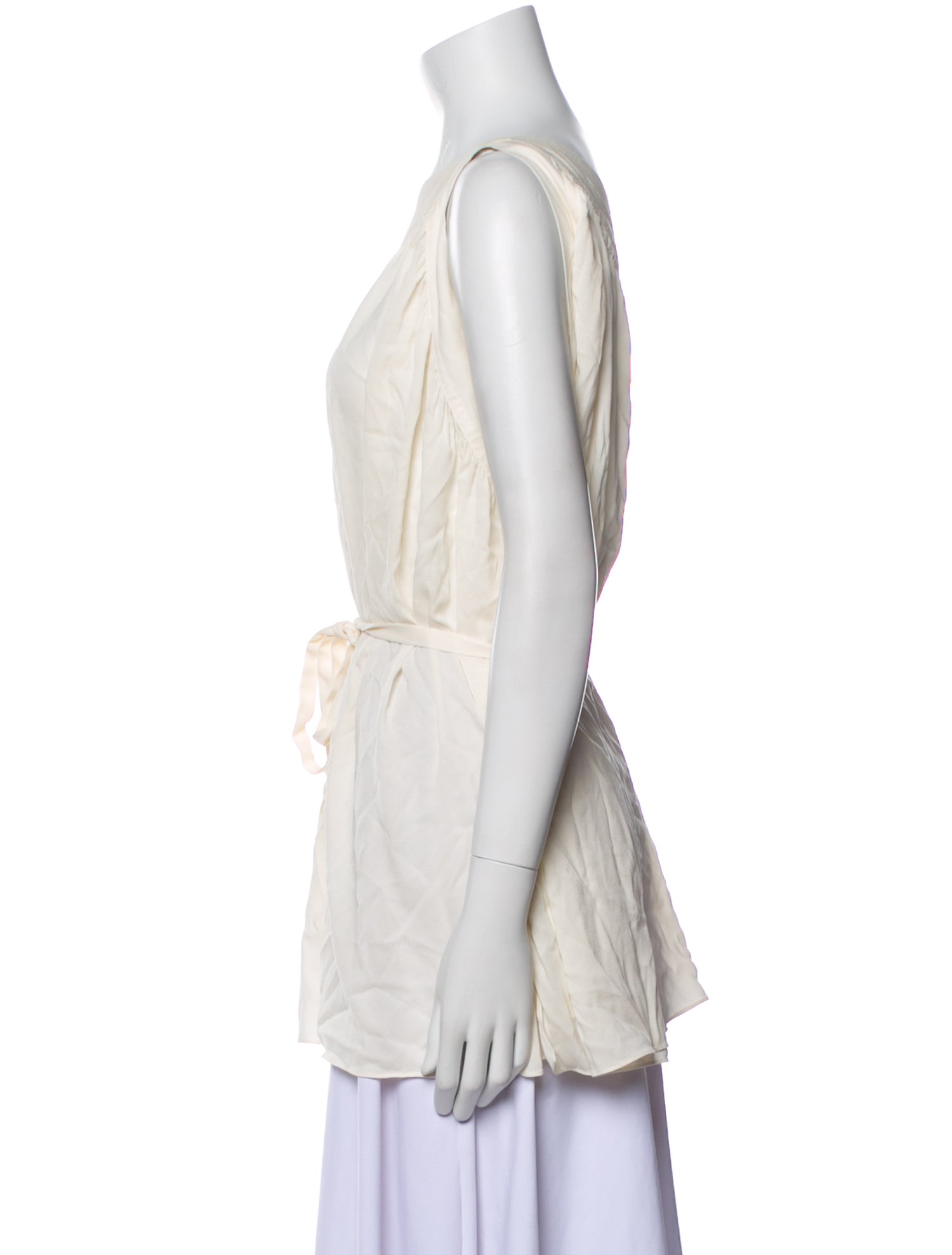 Helmut Lang Silk One-Shoulder Tunic