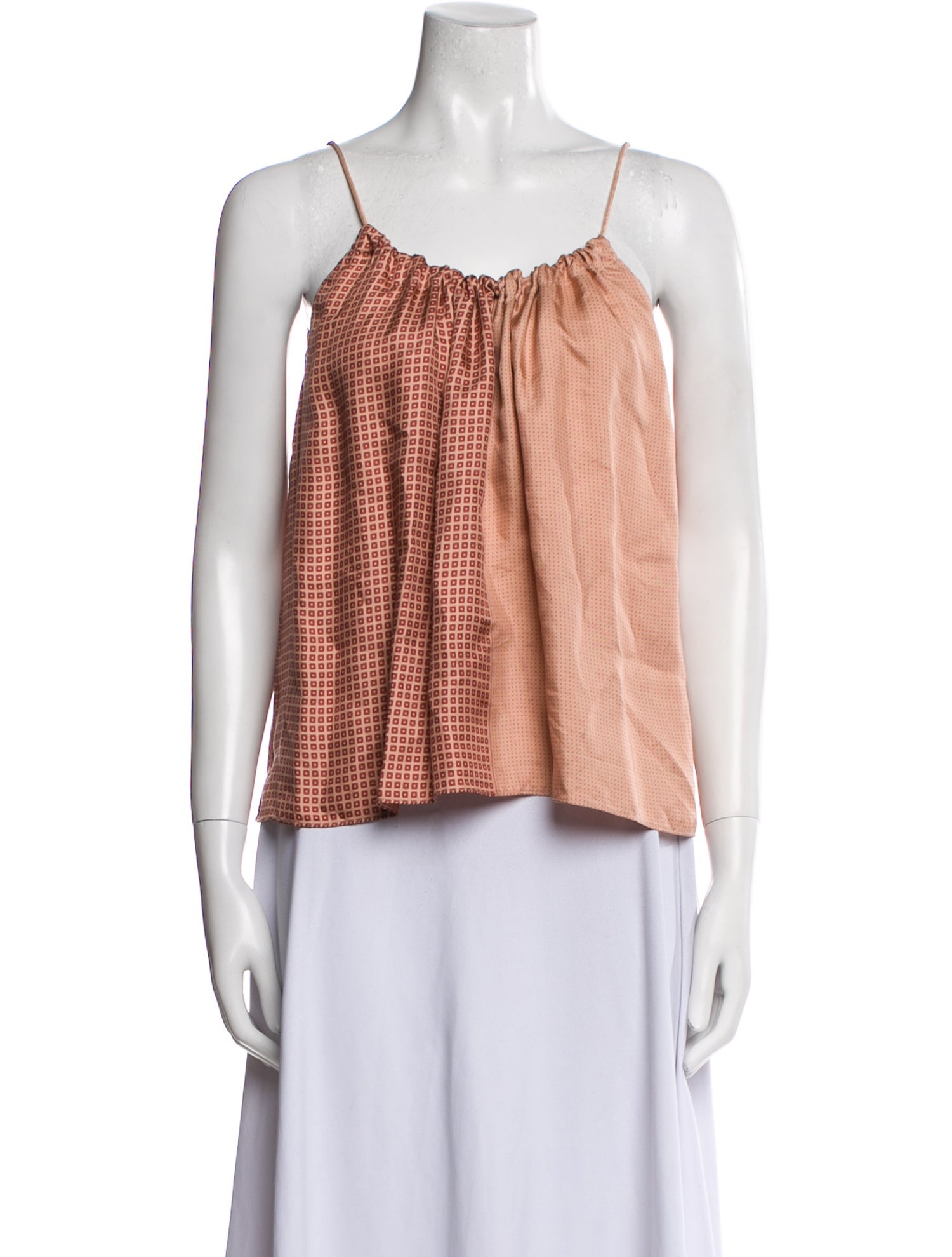 Helmut Lang Silk Square Neckline Crop Top