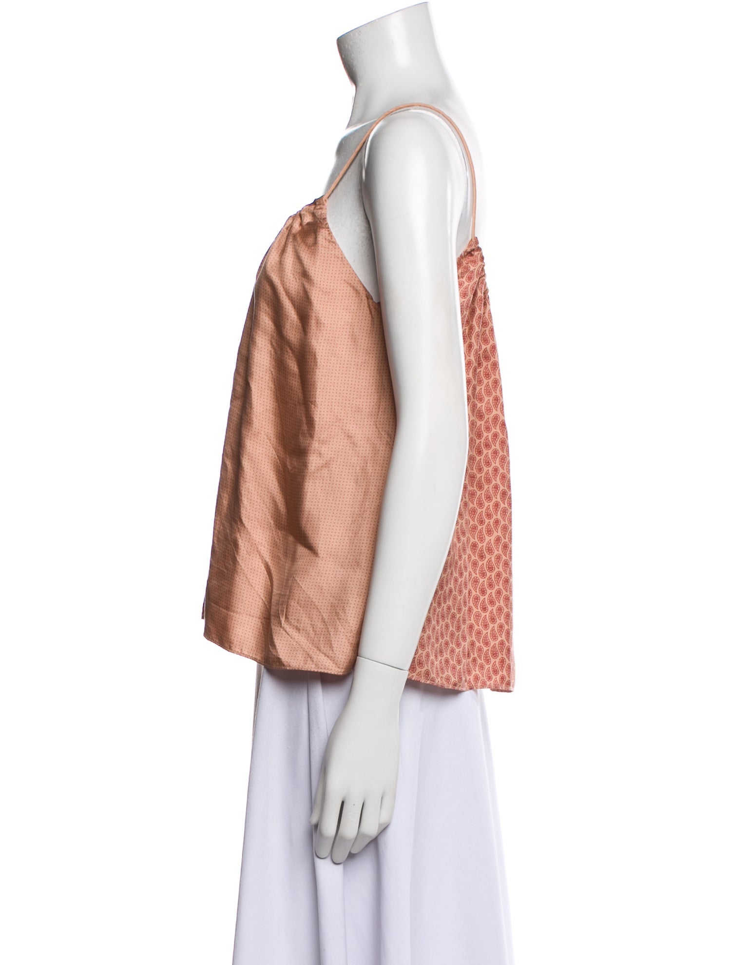 Helmut Lang Silk Square Neckline Crop Top