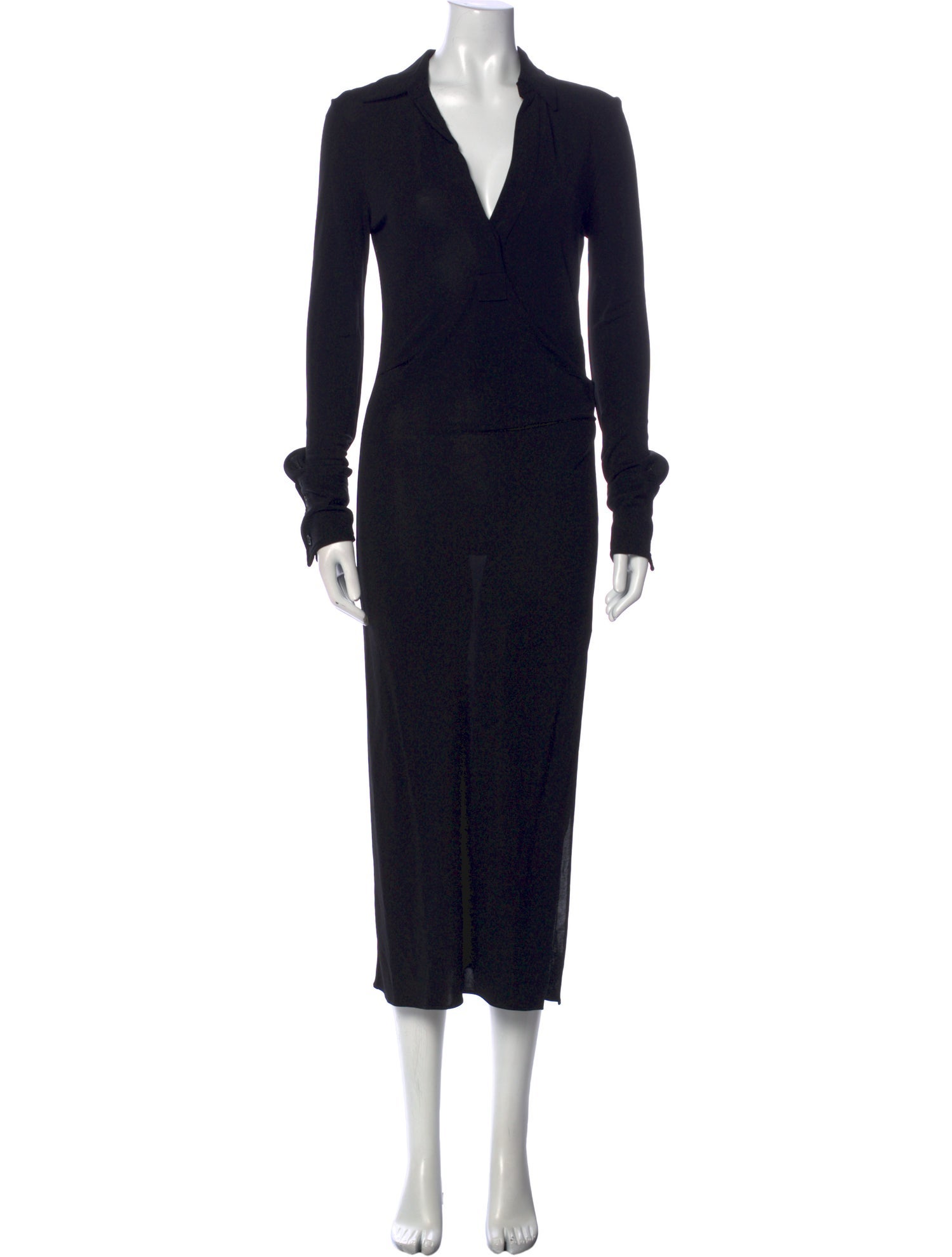 Helmut Lang V-Neck Long Dress