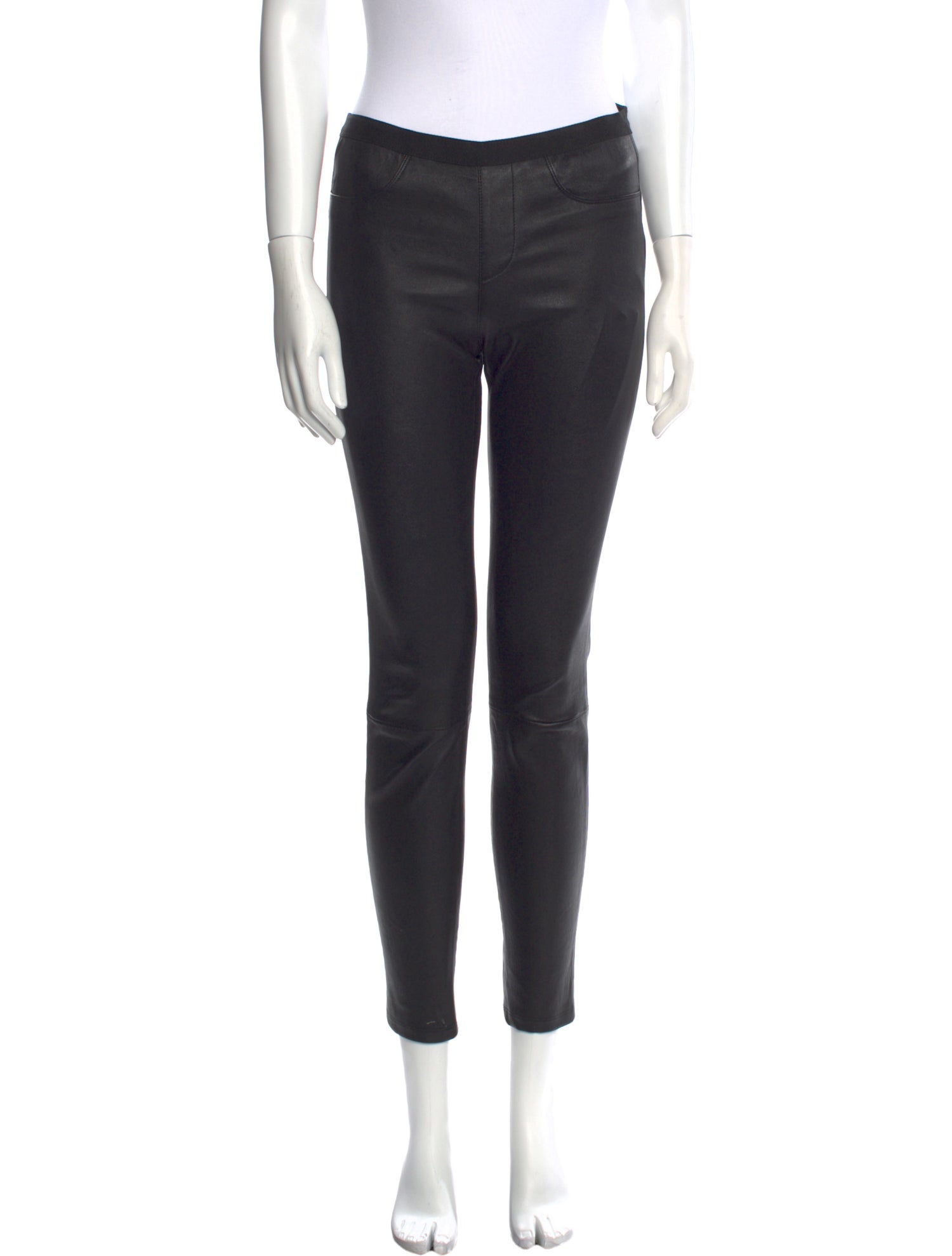 Helmut Lang Lamb Leather Skinny Leg Pants
