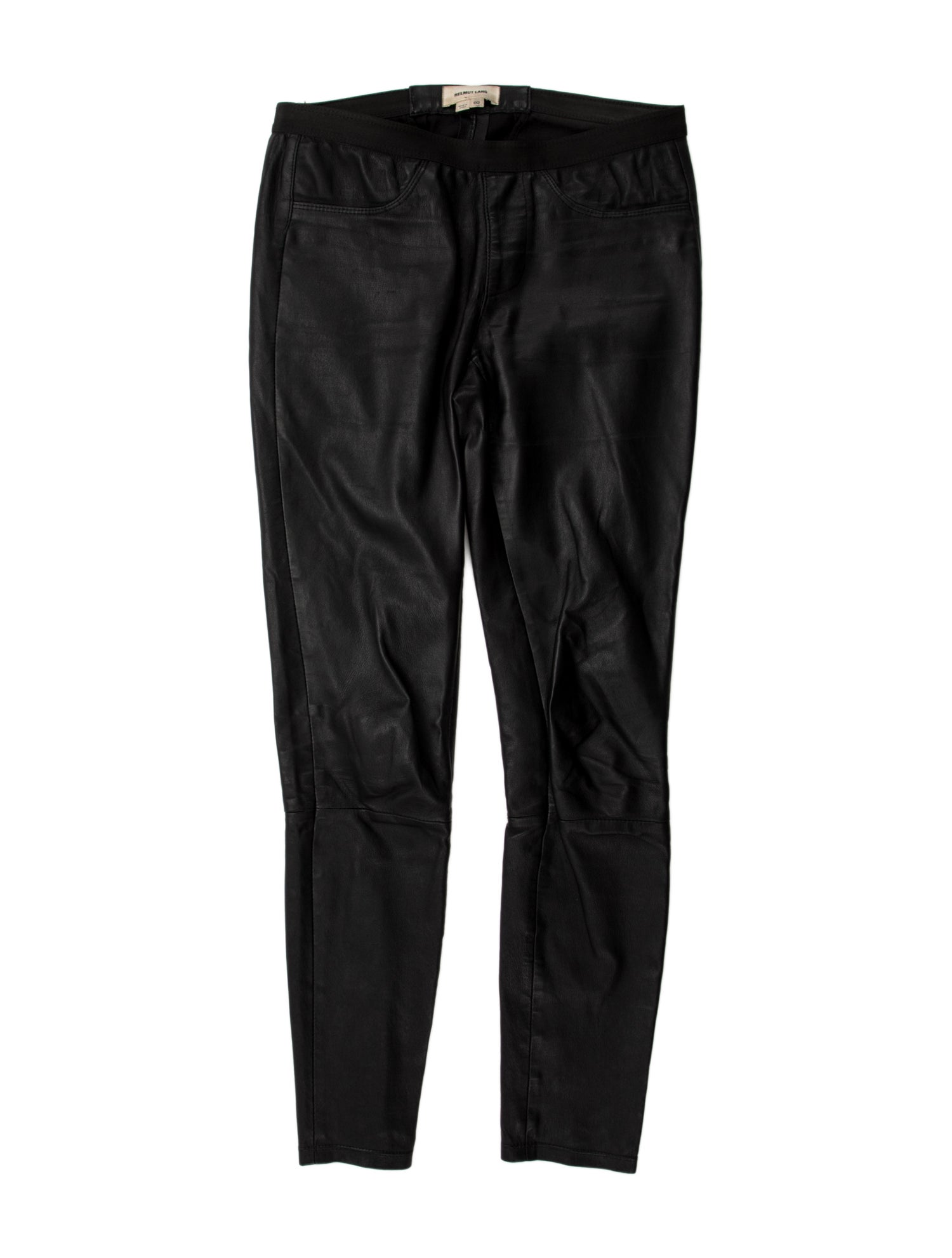 Helmut Lang Lamb Leather Skinny Leg Pants