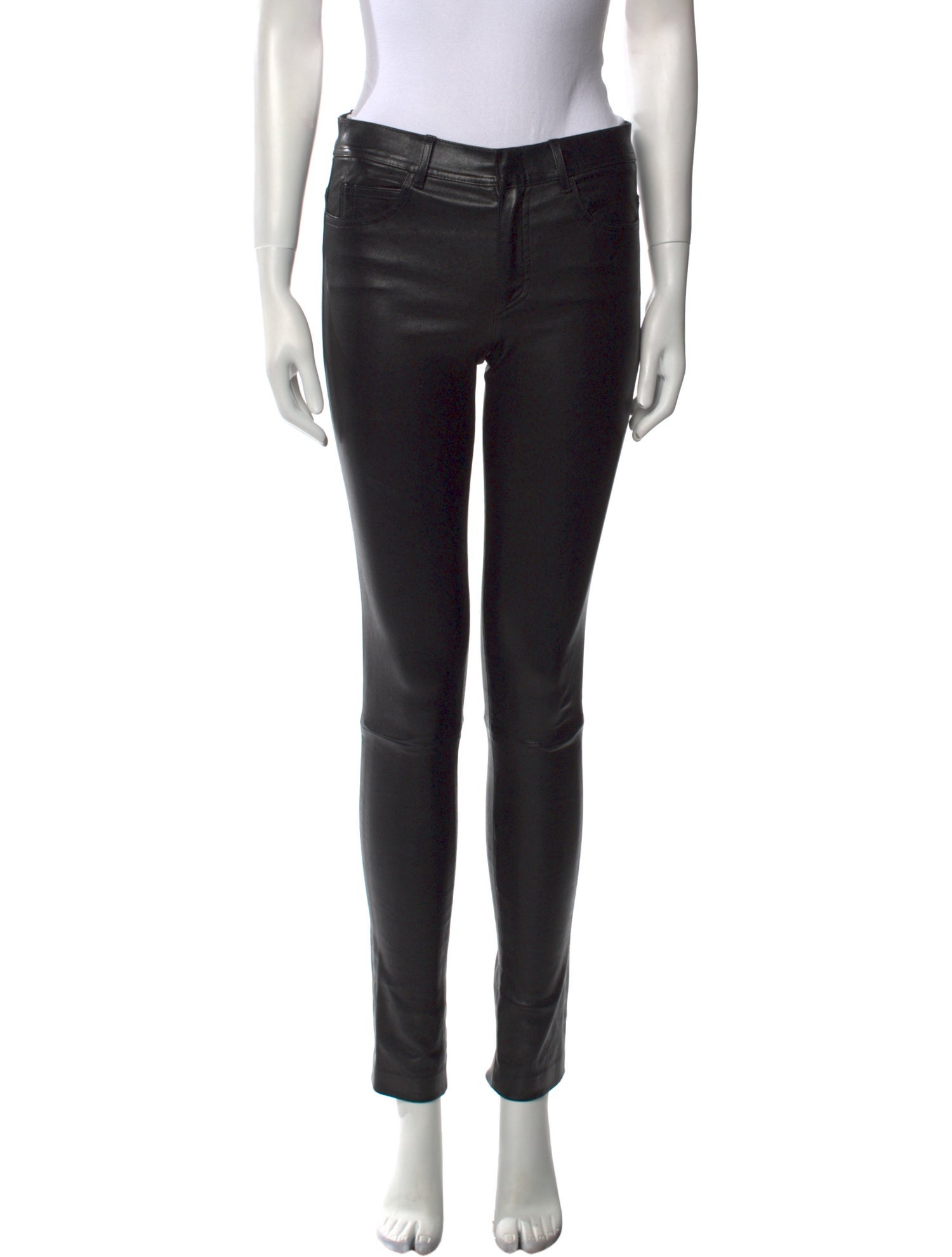 Helmut Lang Lamb Leather Skinny Leg Pants