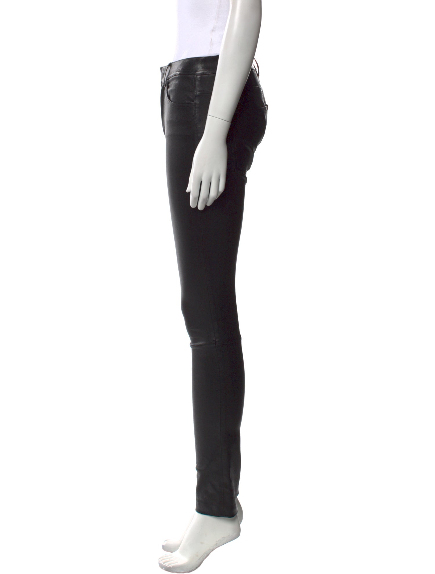 Helmut Lang Lamb Leather Skinny Leg Pants