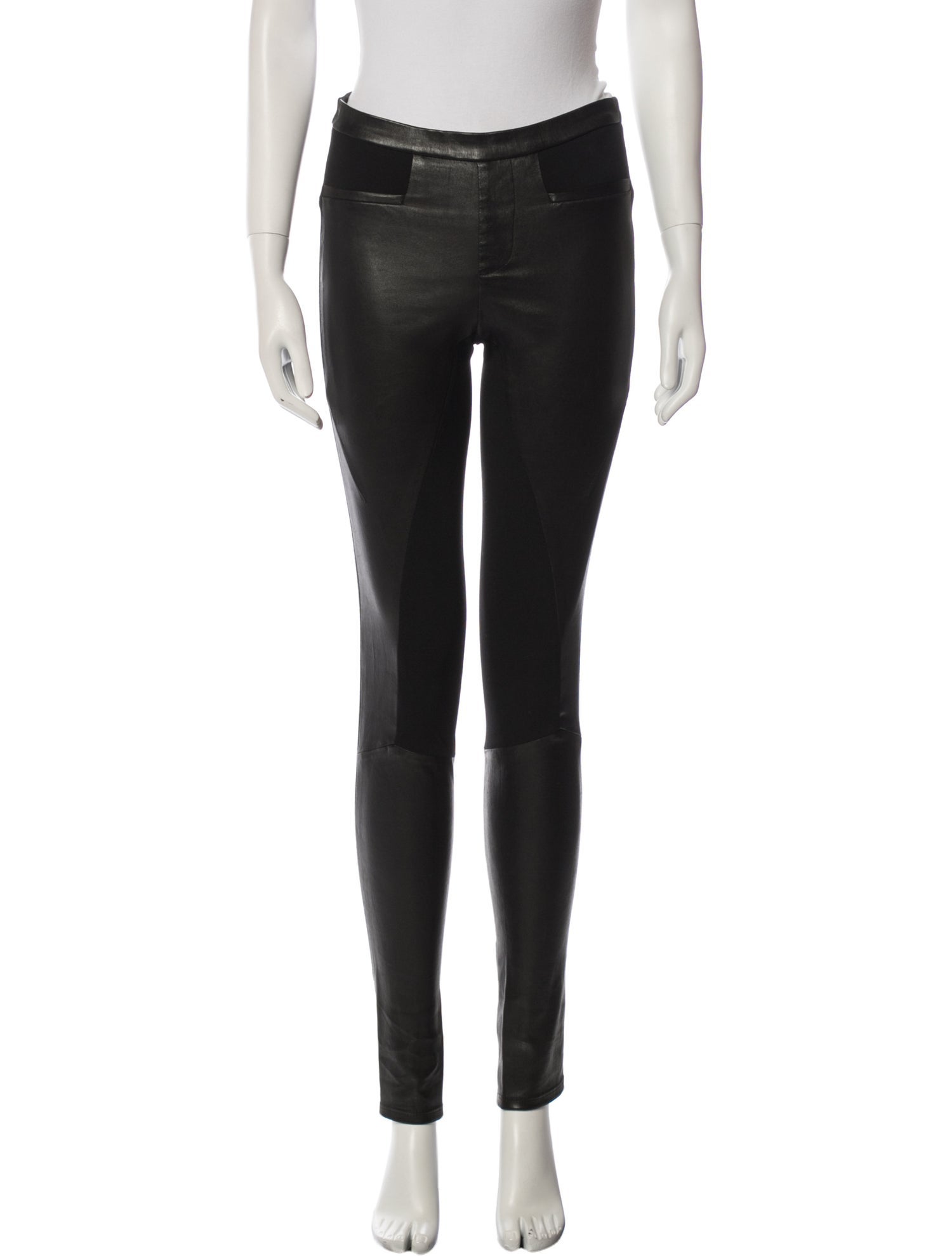 Helmut Lang Lamb Leather Skinny Leg Pants