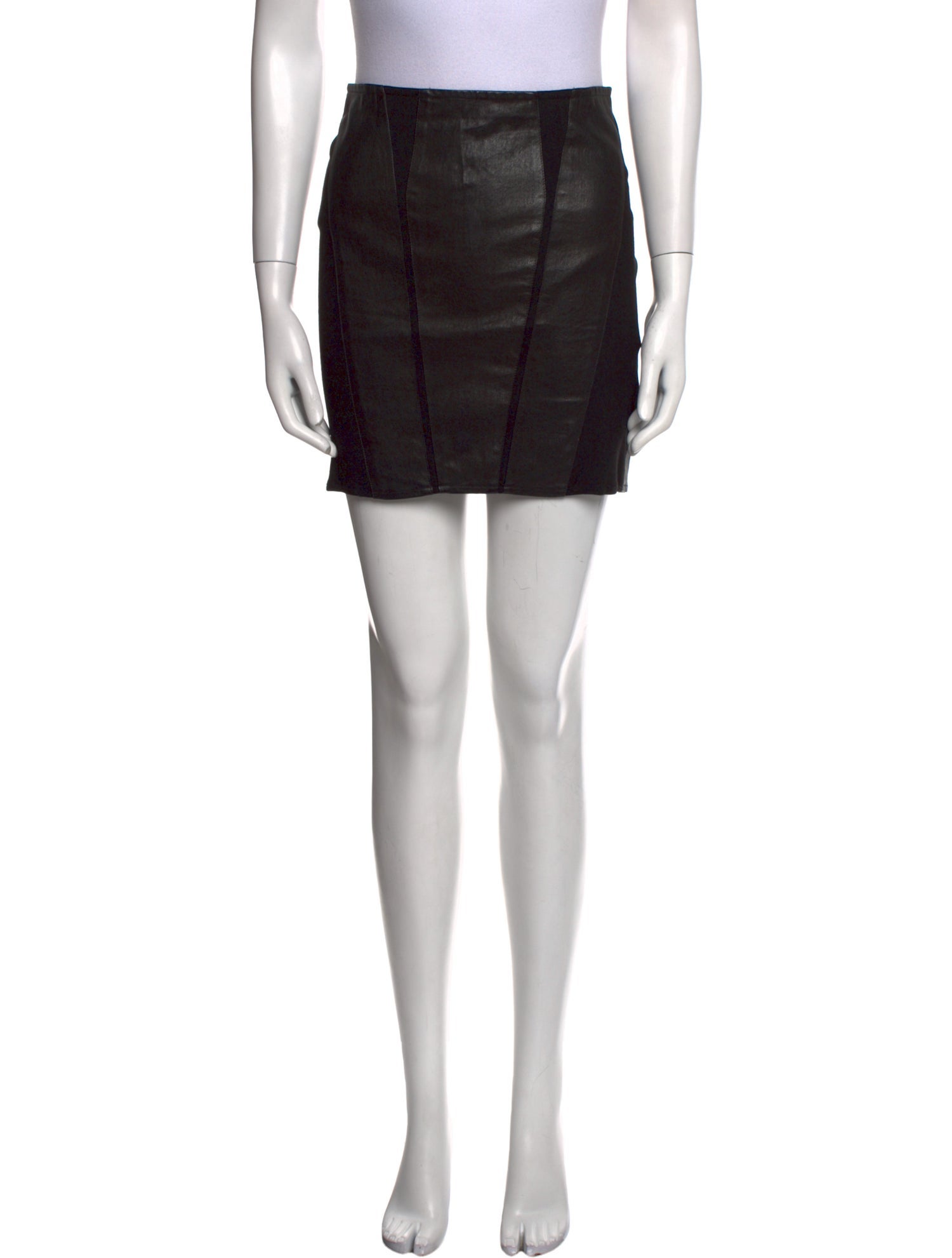 Helmut Lang Leather Trim Embellishment Mini Skirt