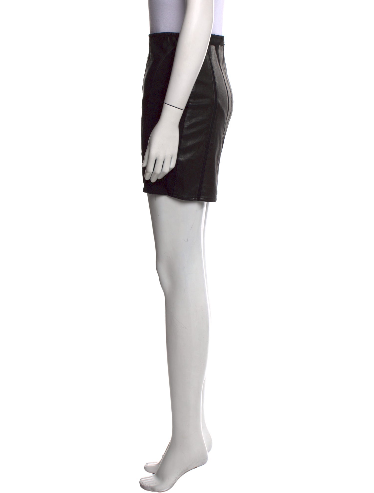 Helmut Lang Leather Trim Embellishment Mini Skirt