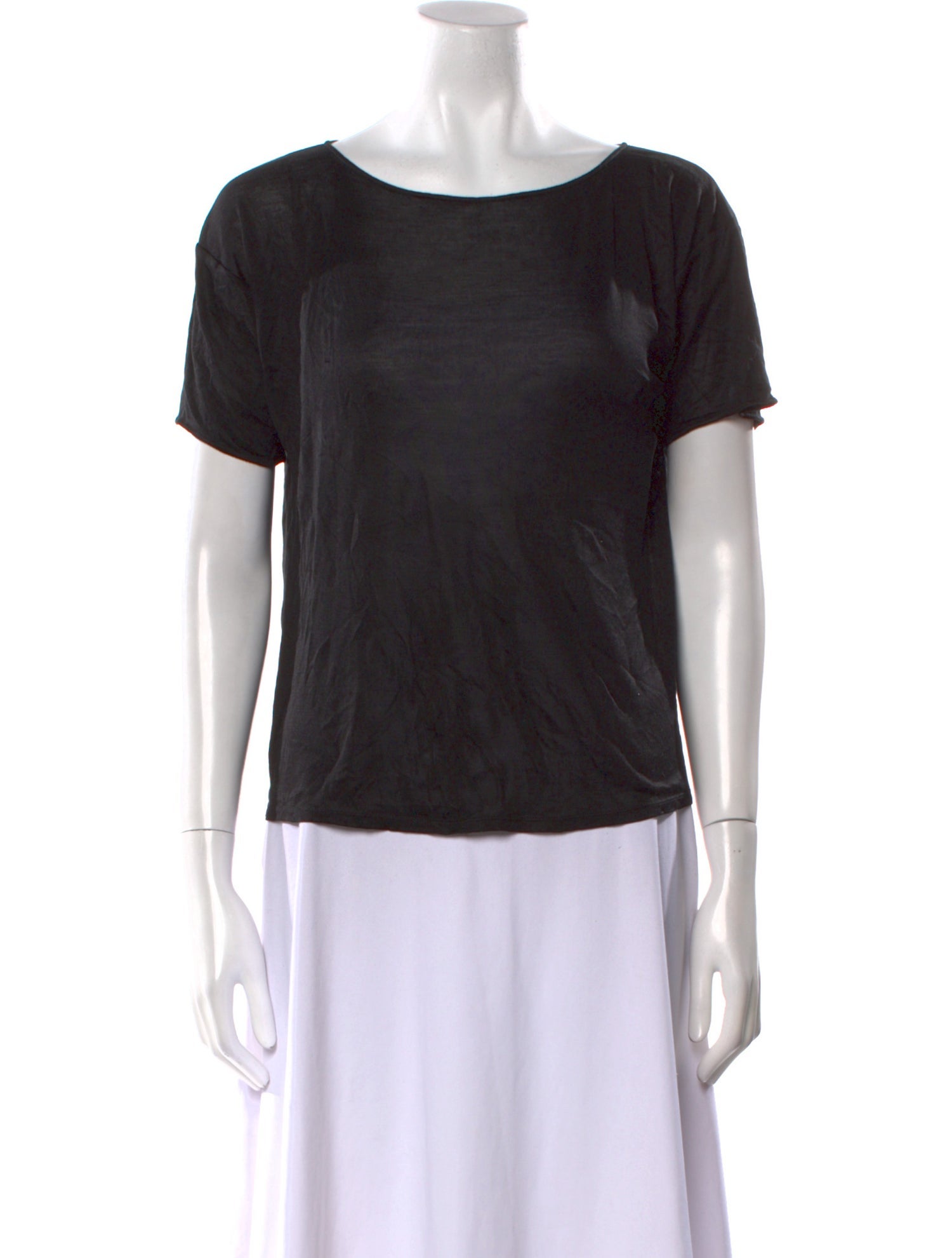 Helmut Lang Silk Bateau Neckline T-Shirt