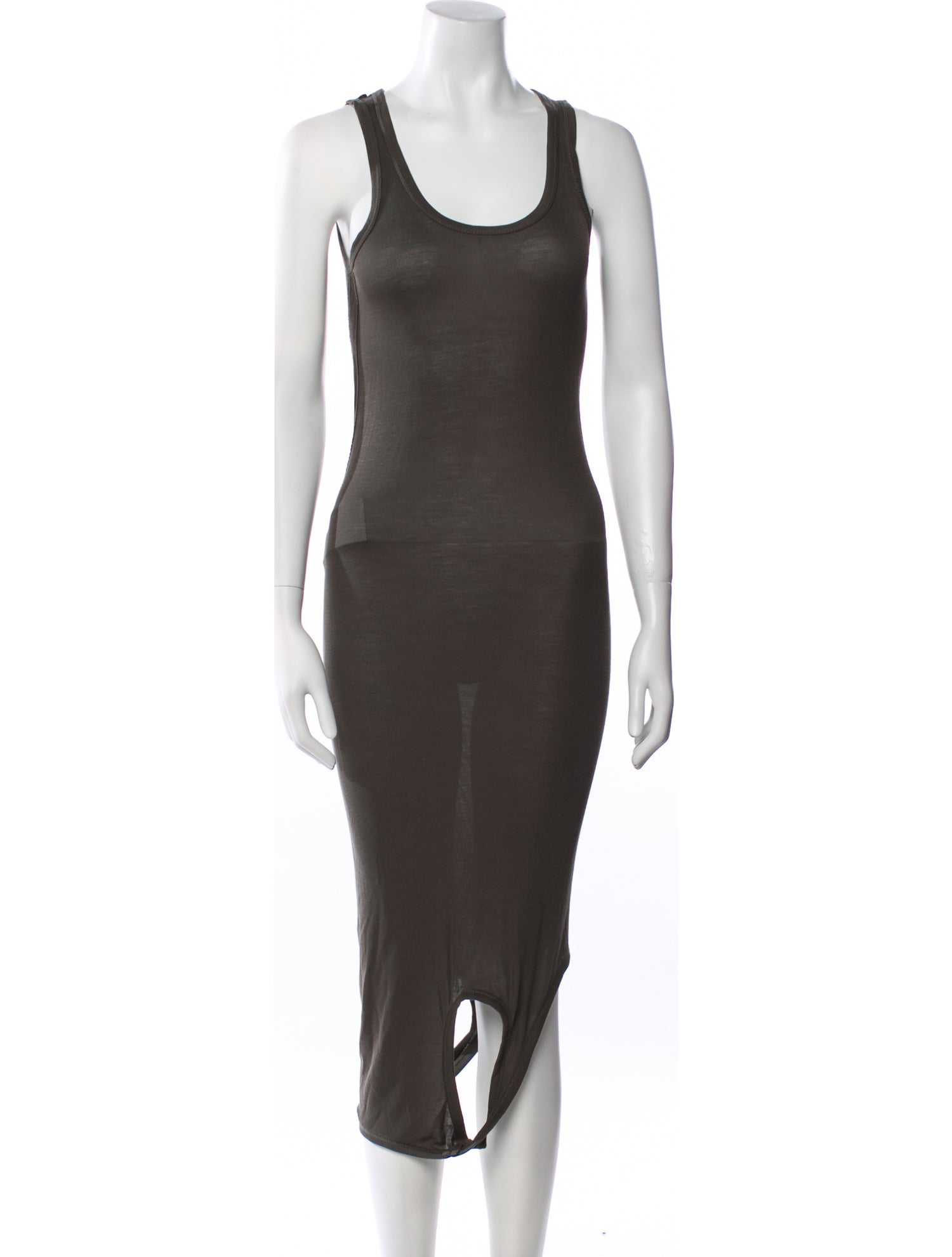 Helmut Lang Scoop Neck Midi Length Dress