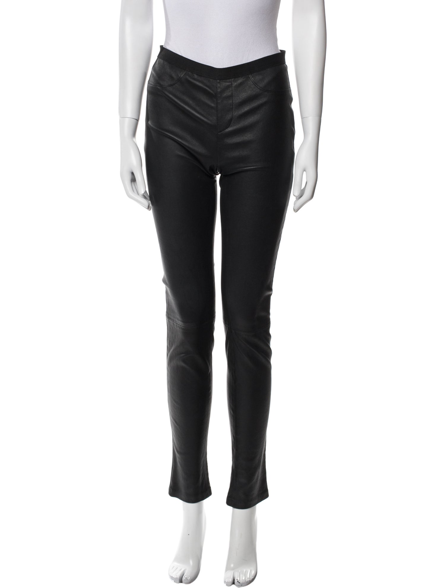 Helmut Lang Lamb Leather Skinny Leg Pants