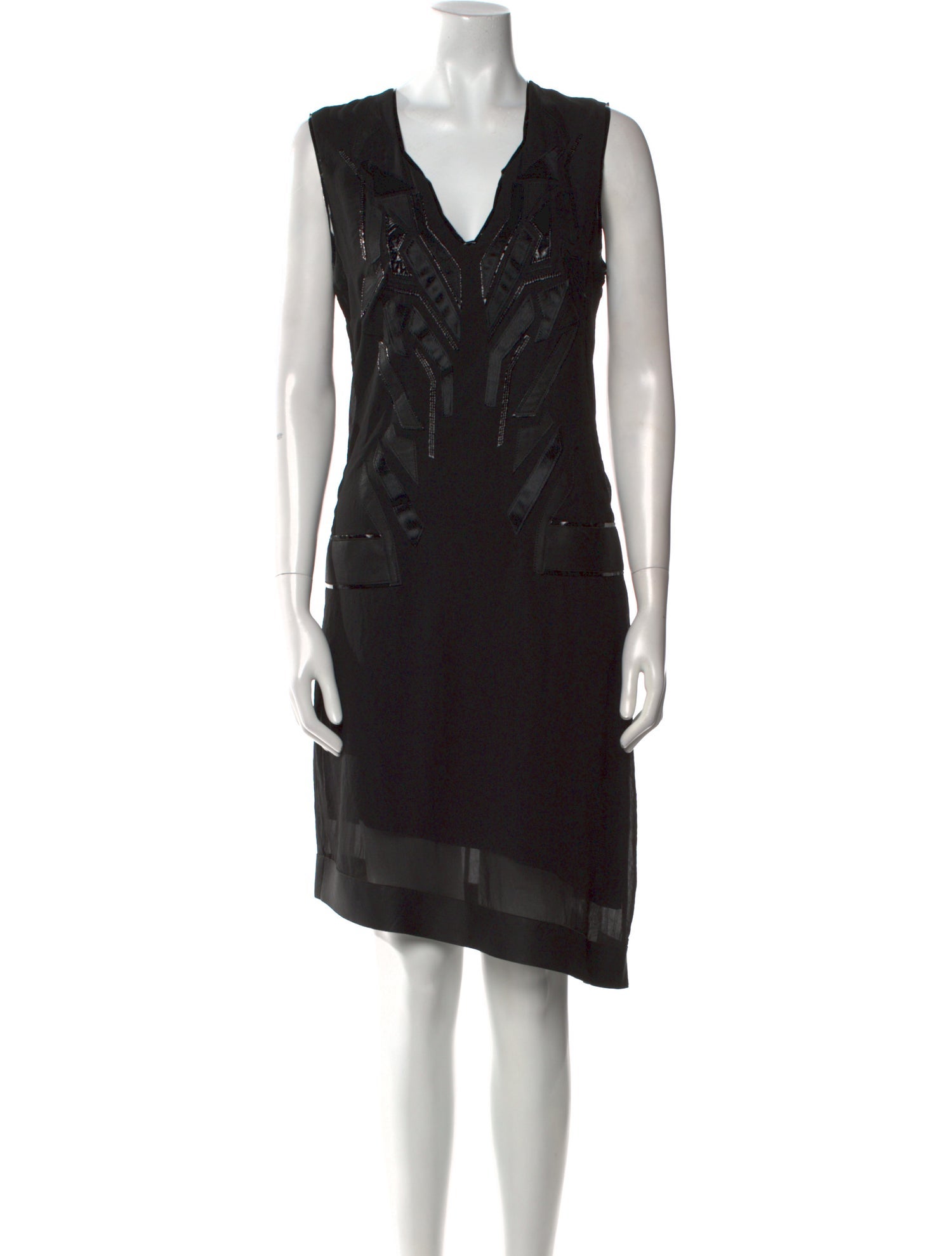 Helmut Lang V-Neck Knee-Length Dress