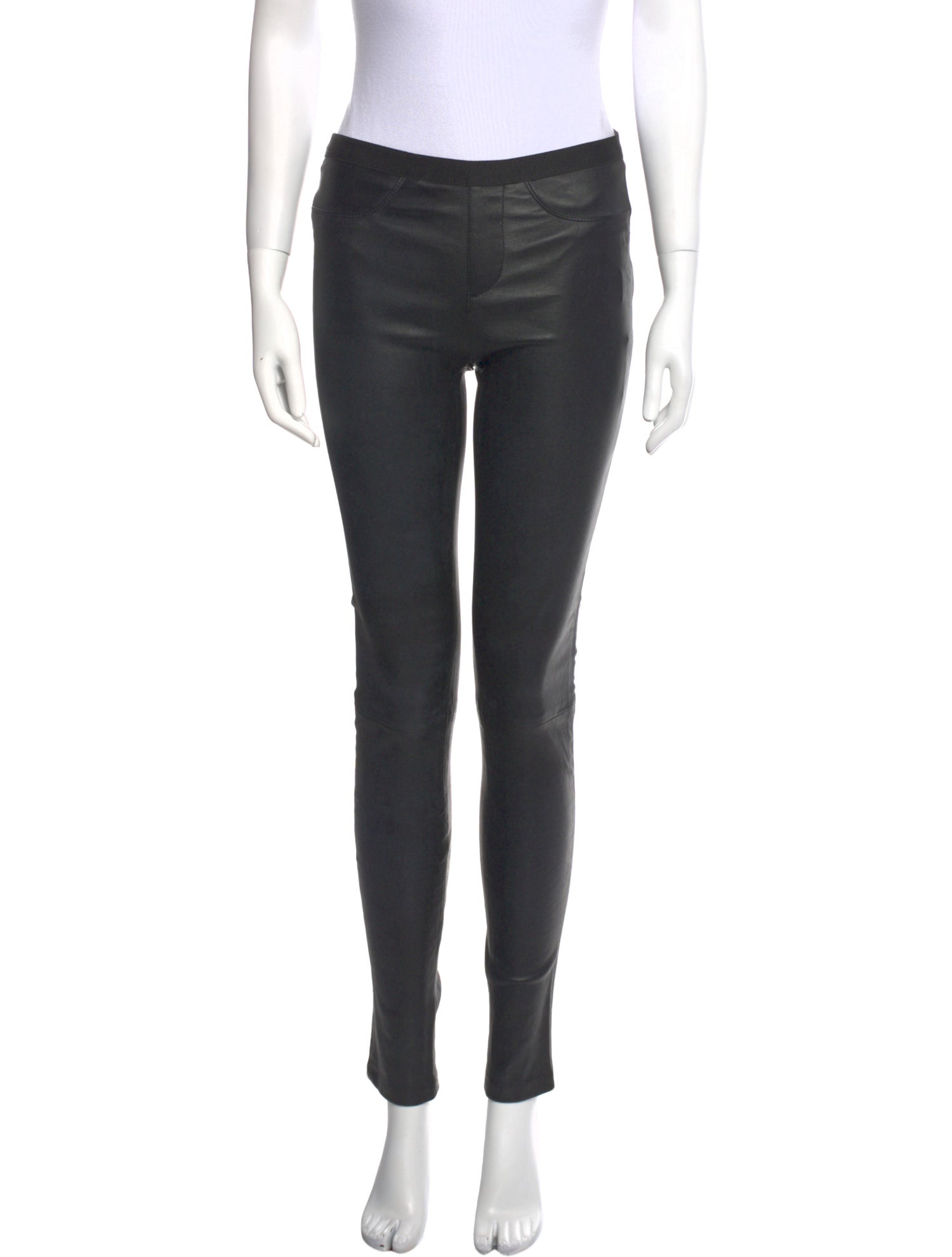 Helmut Lang Lamb Leather Skinny Leg Pants