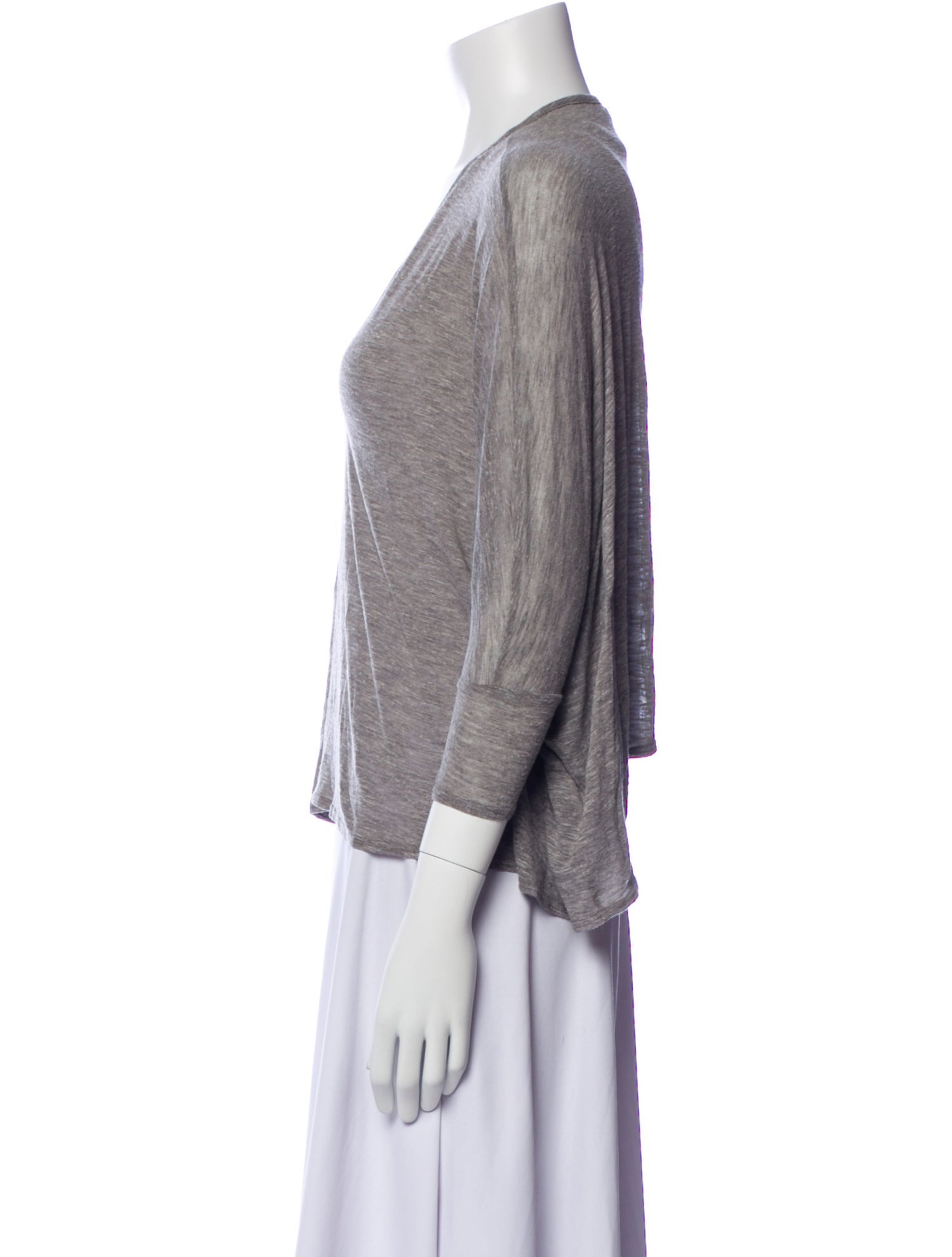 Helmut Lang V-Neck Three-Quarter Sleeve Top