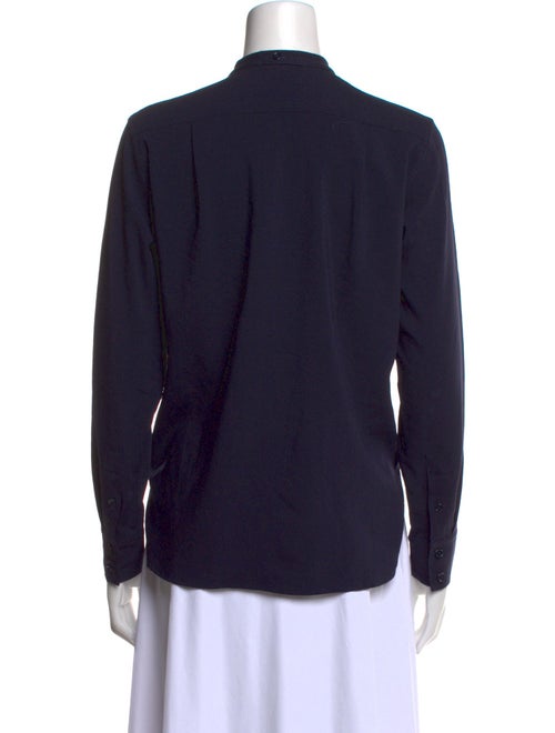 Helmut Lang Mock Neck Long Sleeve Button-Up Top