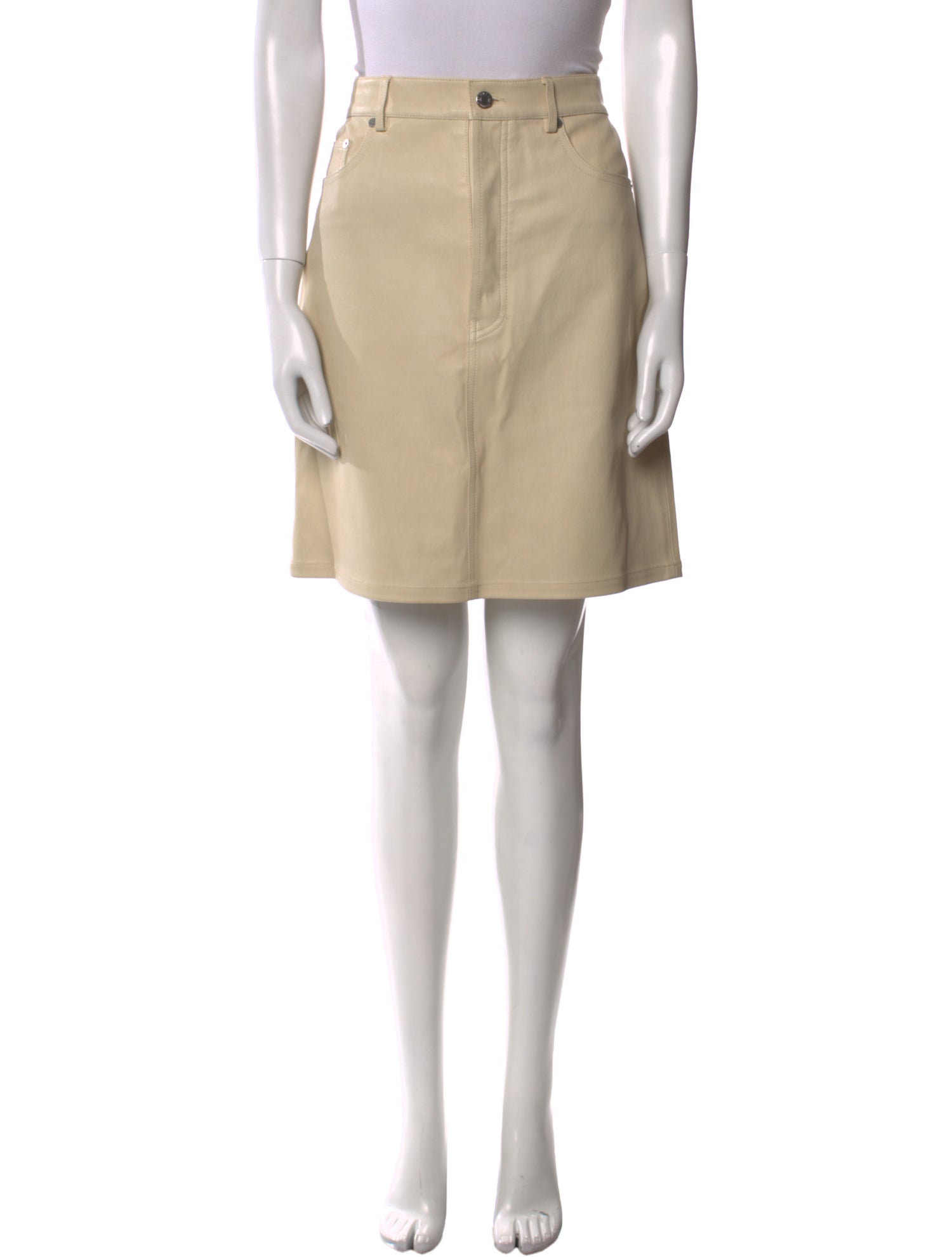 Helmut Lang Lamb Leather Knee-Length Skirt